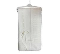 New Adorable Baby Blanket Spanish Knitted Shawl with Ribbon: Soft and Stylish Wrap for Your Little One (Cream)