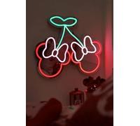 New Adorable Cherry-Themed LED Mirror Light with Cute Bow Accents - Large 42cm Pink & Green Wall Decor for Girls’ Rooms Any Room Decor Gift -G52