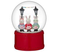 New Adorable Christmas Snow Globe - Festive Winter Decoration Ornament, Cute Animal Design A-91 (Bunnies)