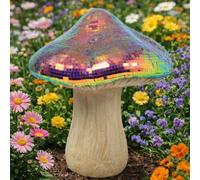 New Adorable Disco Toadstool Garden Ornament - Colourful Decorative Mushroom Statue for Garden Borders, Patios, Lawns & Outdoor Home Décor Gift-A67