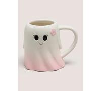 New Adorable Ghost Shaped Mug with Pink Floral Details - Spooky Yet Sweet Cup Tea Coffee Cup Unique Gift Idea for Friends or Loved Ones -T12