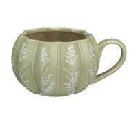 New Adorable Green Pumpkin Mug with Stylish Leaf Decal Halloween Decoration Microwave and Dishwasher Safe Tea Coffee Mug Adding Some Seasonal Warmth to Your Kitchenware Decor - A15