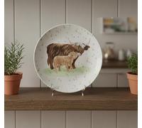 New Adorable Highland Cow Dinner Plate - Charming Countryside Tableware with Rustic Cow Design, Perfect for Family Meals, Casual Dining Decor-T32 (Dinner Plate)