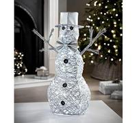 New Adorable Light Up Glitter Snowman Decoration - Festive Illuminated Ornament for Christmas Displays, Adds Sparkle and Warm Glow to Your Holiday Home Déco-A51