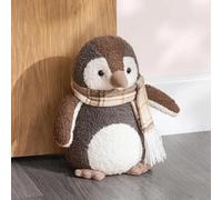 New Adorable Penguin Boucle Fabric Doorstop, Warm Grey Plush Design with Velvet Feet & Beak, Perfect for Adding Cozy Charm Cute and Practical Addition to Your Home Decor -M53