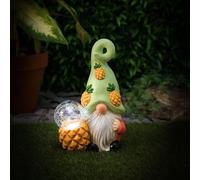 New Adorable Solar Powered Garden Gonk with Fruit - LED Light Up Outdoor Gnome Ornament, Auto On at Dusk, Cool White LED Outdoor Garden Decor-A41 (Pineapple)