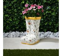 New Adorable Wellington Boot Planter With A Fun and Colourful Patter, Match Up With Contrasting Plants and Flowers To Really Up Your Gardening Game, Spruce Up Your Outdoor Space - Bee