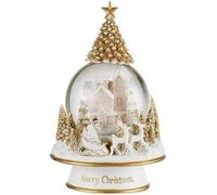 New Adorable White Winter Scene Tree Musical Snow Globe With Wind-Up Mechanism That Plays a Festive Melody Christmas Decor - N14