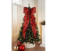 New Adorable XL Satin Christmas Tree Bow - Oversized Red Holiday Tree Topper and Decorative Bow for Christmas Tree, Festive Tree Ornament, Perfect for Traditional Holiday Décor-A04