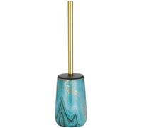 New Agate Crystal Design Toilet Brush Stonware Holder & Gold Details For a Touch Of Luxury Modern Bathroom Decor (Turquoise) - N23