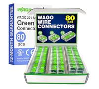 New Age America 221 Green Range Series 80pc Compact Splicing Wire Connectors Assortment Pack | Includes (40x 221-422), (25x 221-423), (15x 221-425) | 221 Series Assortment with Case