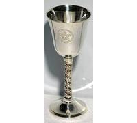 New Age Ritual Tools Chalice Silver Plated Pentagram, 5" Tall