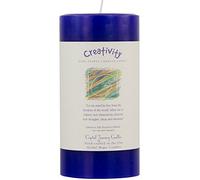 New Age Source 6" X 3" Crystal Journey Herbal Magic Reiki Charged Pillar Candle - Creativity