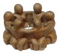 New Age Source The Gypsum Cement T-Light Holder Circle of Goddesses