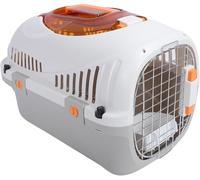 New Airline Cat Carrier Kennel, Airline Approved Size Hard Shell Ventilation Large Space Portable Pet Travel Crate for Cats & Dogs, Kitten Carrier Hard Suitable for outdoor,(Color:Gray/Skylight)