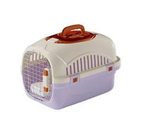 New airline Pet Carrier, Portable Dog Crate, Hard Shell Kennel for Cats & Small Dogs | 360° Ventilation & 4 Safety Locks | Car Travel, Outdoor Hiking & Air Cargo Approved (Color:Purple/skylight model)