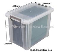 Whitefurze Allstore 18.5LT 400X260X290MM Storage Box with Lid