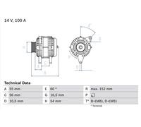 Bosch Alternator 0 986 047 280 – Reman – Fits Opel/Vauxhall Astra, Corsa