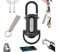 New Aluminum Alloy Vbbert Keychain Flashlight, Keychain Light, with 5 Light Modes, Portable Rechargeable Bright Keychain Flashlight, 3 in 1 Flashlight And Power Bank, for Walking, Camping (Black)