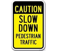 New Aluminum Signs Caution Slow Down Pedestrian Traffic Sign Heavy Gauge|Indoor and Outdoor Wall Decoration Garage Street Yard Metal Tin Sign 8x12 inches