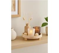 New Amber Scented Candle and Diffuser Set on Decorative Wooden Footed Tray, A Sophisticated Home Fragrance Gift Set, Ideal for Living Rooms, Bedrooms & Entryways.B01