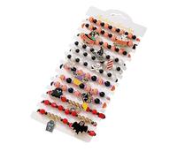 New Ambiance Halloween Bracelet Set, Witch Bracelet Set Wicked Merchandise, Funny Pumpkin Bat Halloween Bracelets Sets for Women Girls, Colorful Festive Adjustable Clay Bead (a)