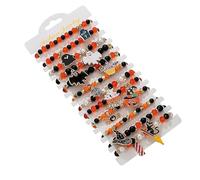 New Ambiance Halloween Bracelet Set, Witch Bracelet Set Wicked Merchandise, Funny Pumpkin Bat Halloween Bracelets Sets for Women Girls, Colorful Festive Adjustable Clay Bead (b)