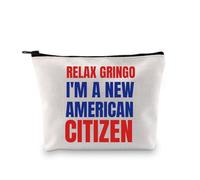 New American Citizen Makeup Bag US USA Citizenship Gifts Immigrant Citizenship Gift Naturalization Ceremony Cosmetic Bag (Relax Gringo 3uk)
