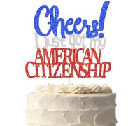 New American Citizenship Party Decorations: Glitter American Citizenship Cake Topper for Us Citizenship Cake Decorations
