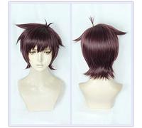 New Amine Sarazanmai Cosplay Kazuki Yasaka Wig Brown Purple Short Synthetic Hair Halloween Cosplay Costume Wigs + Wig Cap