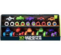 New Amusing Monster Trucks 10pk-Drive Straight Into The Action With This Set Of Friction Powered Monster Trucks- Perfect Playset For Kids Looking For Action, Adventure, And Speed-B01