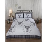 Rapport Angus Stag Reindeer Duvet Cover Bedding Set (Double, Grey)