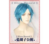 New Anime Yarichin Bitch Bu Club YUI TAMURA Blue Short Fluffy Wig Cosplay Halloween Costume Wigs + Wig Cap as the picture