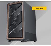 Antec Flux Mid Tower Tempered Glass Black/Wood PC Gaming Case