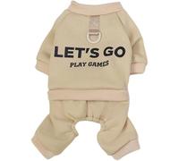 New Anti-Hair Adhesion Winter Dog Coat Stretchable Legs Full Coverage for Big Dogs Outdoor Use Outdoor Dog Clothing with Fleece Lining (Size:XL,Color:Cream)