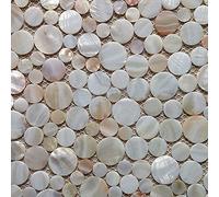 New Arrival Random Natural Penny Round Shell Mosaic Tile Mother of Pearl Kitchen Backsplash Bathroom Shower Wall Tiles