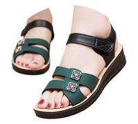 New Arrivals 2026 Elegant Open Toe Platform Sandals Thick Heel for a Casual Everyday Look Comfortable Slip On Shoes for Warm Weather - Ideal All Over, Dark green, 8.5 UK