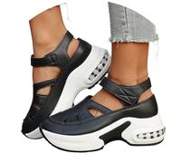 New Arrivals 2026 Platform Sandals with Adjustable Strap Breathable Hollow Out Design Comfortable Heel Slip On Casual Summer Shoes, black, 10 UK