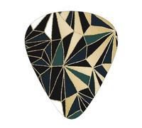 New Art Deco Geometric Pattern Emerald Green And Gold,12 Pcs Guitar Pick,3 Different Thickness Plectrums for Acoustic Guitar Bass Ukulele (0.46mm 0.96mm 0.71mm)