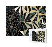 New Art Deco Geometric Pattern Emerald Green And Gold,500 Pieces Wooden Jigsaw Family Game Jigsaw Puzzles for Adults Teens Home Decor