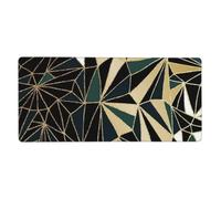 New Art Deco Geometric Pattern Emerald Green And Gold,Mouse Pad Large Desk Pad Computer Keyboard Mouse Mat With Non Slip Rubber Base 40 x 90 cm