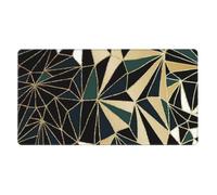 New Art Deco Geometric Pattern Emerald Green And Gold,Mouse Pad Large Desk Pad Computer Keyboard Mouse Mat With Non Slip Rubber Base 40 x 70 cm