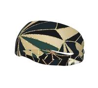 New Art Deco Geometric Pattern Emerald Green And GoldHair Bands for Men Woman Headband Running Headband Sweat Wicking Gym