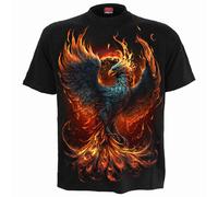 NEW ASHES REBORN T-Shirt Tattoo Goth Skull PHOENIX ARISEN Fire Bird Top