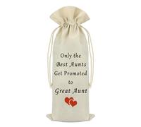 New Aunt Gifts Auntie to be Wine Bag Pregnancy Announcements for Aunt Only The Best Aunts Get Promoted to Great Aunt Wine Bottle Bag Mother's Day Baby Shower Christmas Birthday Gift for Aunt