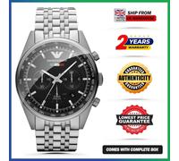 NEW EMPORIO ARMANI AR6088 TAZIO STAINLESS STEEL BLUE DIAL MENS WATCH