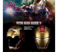 New Autoking 1:1 Mk5 Iron Man Helmet Cosplay English Voice-activated Eye Glow Model Toy Adult Electric Wearable Christmas Gift@d2 with box