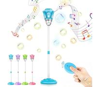 New Automatic Bubble Machine with Remote, Adjustable Height Maker with Lights & Music, Battery Operated Outdoor Blower for Party Wedding Garden Events Atmosphere Decoration(Blue)