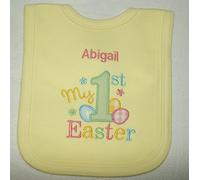 New Baby 1st Personalised Easter Bib. (Lemon)