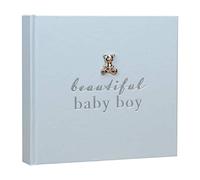 New Baby 50 6'x4' Photo Album with Silver Teddy Attachment - Beautiful Baby Boy
